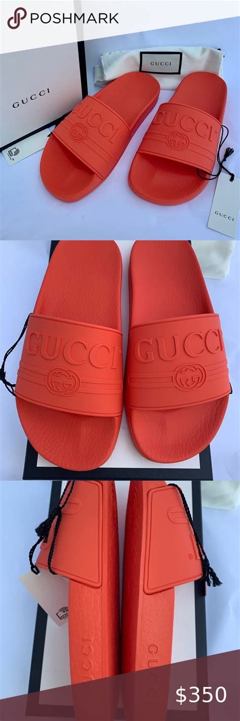 gucci shoes orange bottom|rubber slide sandals orange gucci.